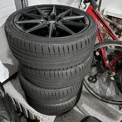 Toyota OEM Black Wheels, Michelin Pilot Sport 4 (5x100), Like New, <3k Miles