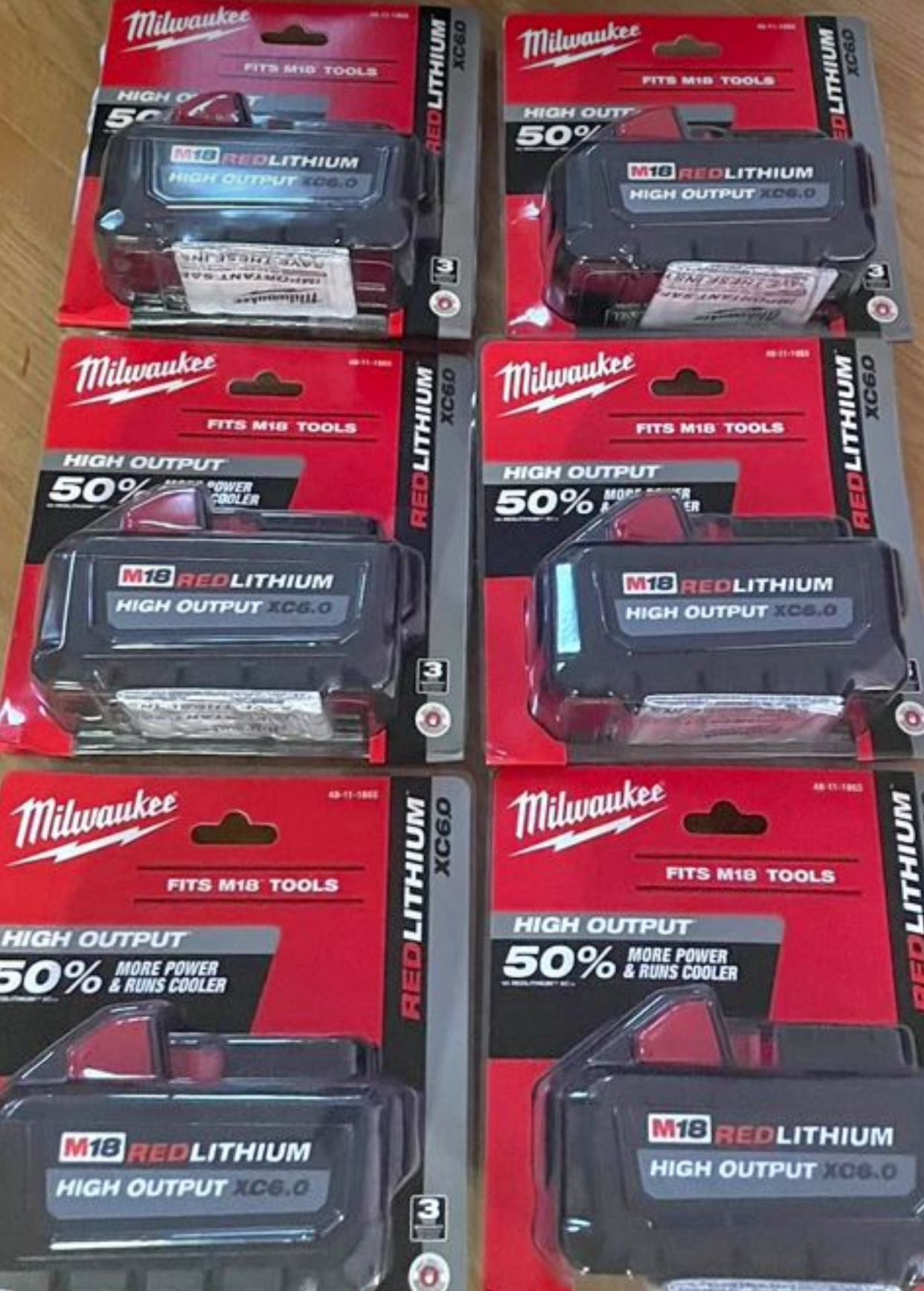 Milwaukee New 6ah Battery High Output $100 Each One