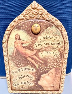 Whimsical Moon Wall Decor Plaque