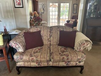 Floral couch and love seat