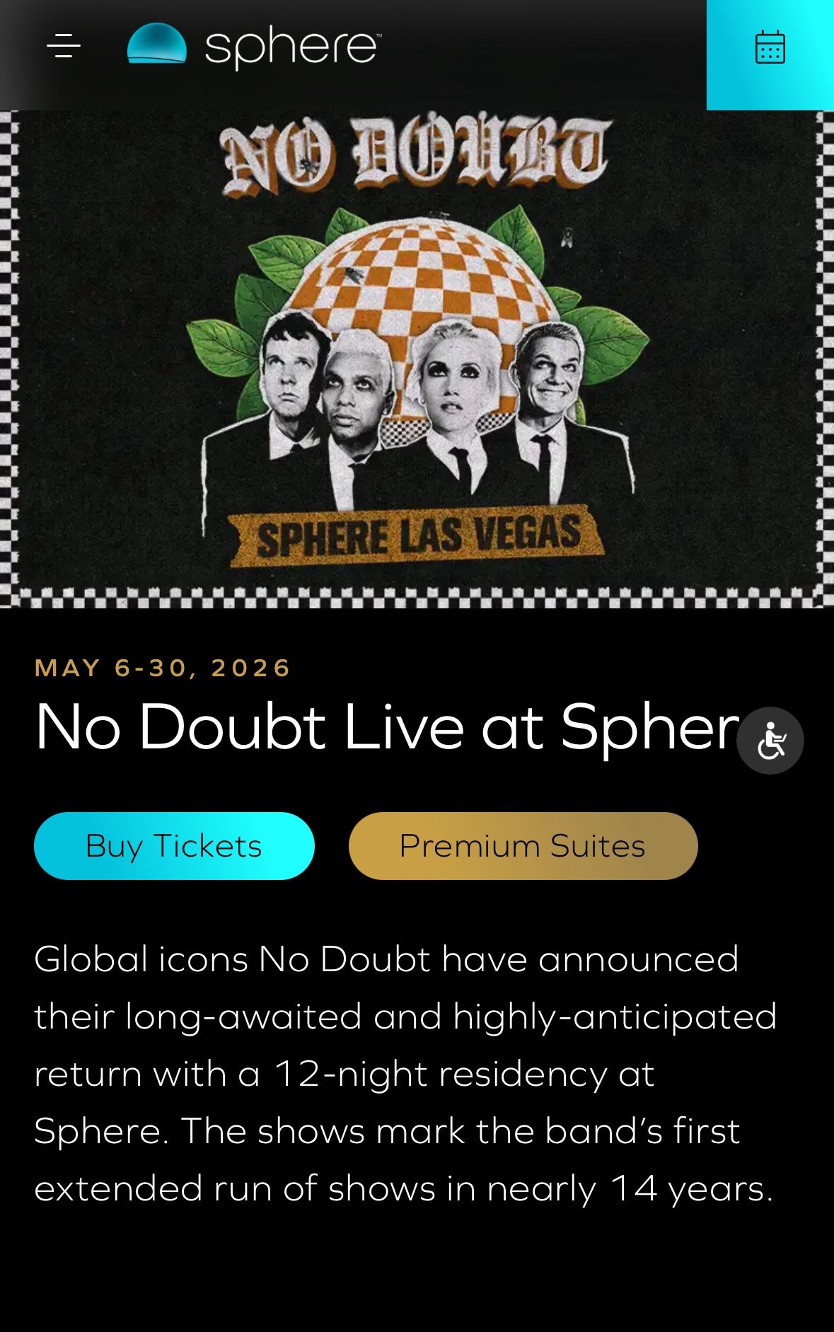 NO DOUBT LIVE @ SPHERE IN LAS VEGAS-2 Tickets