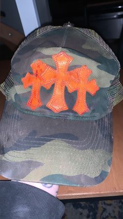 Rare chrome Hearts Trucker Hat With Leather Patches for Sale in