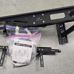 Heavy-duty corner TV Mount + Soundbar Bracket Bundle