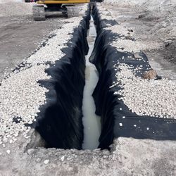 Professional drainage system on property