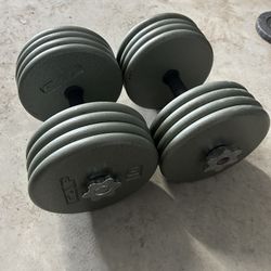 New pair of 85lb iron adjustable dumbbells. 170lb in total $170