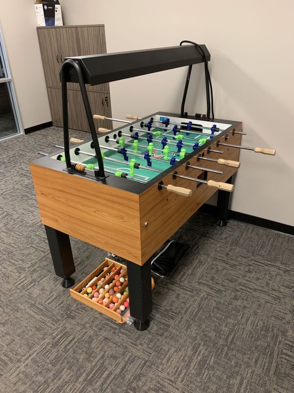 Tornado Elite Foosball Table with black light kit, cover, 50 balls