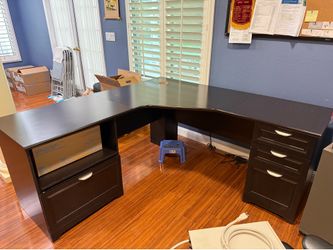 Large L- Shaped Wooden Desk