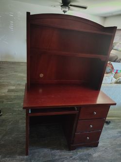 Wood Computer Desk With Shelf