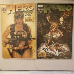 Hero Comics 2011 (2 Book Lot) Adam Hughes And J Scott Variants (NM)