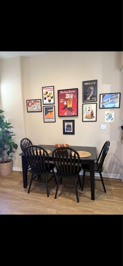 Black dining table