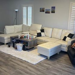 Leather Couch, Ottoman & Recliner 