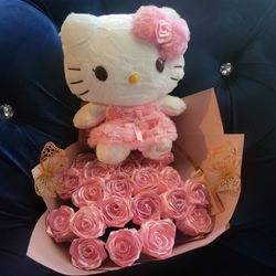 Hello Kitty Forever Rose Plushie Bouquet New Beautiful🩷