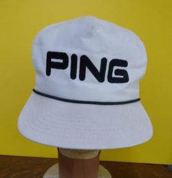 Vintage PING StrapBack Golf Hat Cap White Rope Retro USA Made NEW