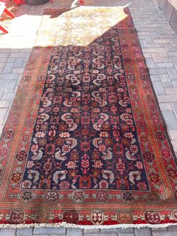 Antique Persian Malayer Runner - 4.5 x 10 - Hand-Knotted Wool - Vintage Iran