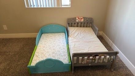 Two Kids Beds Frames (1 Wooden & 1 Toddler Bed) - Frame Only
