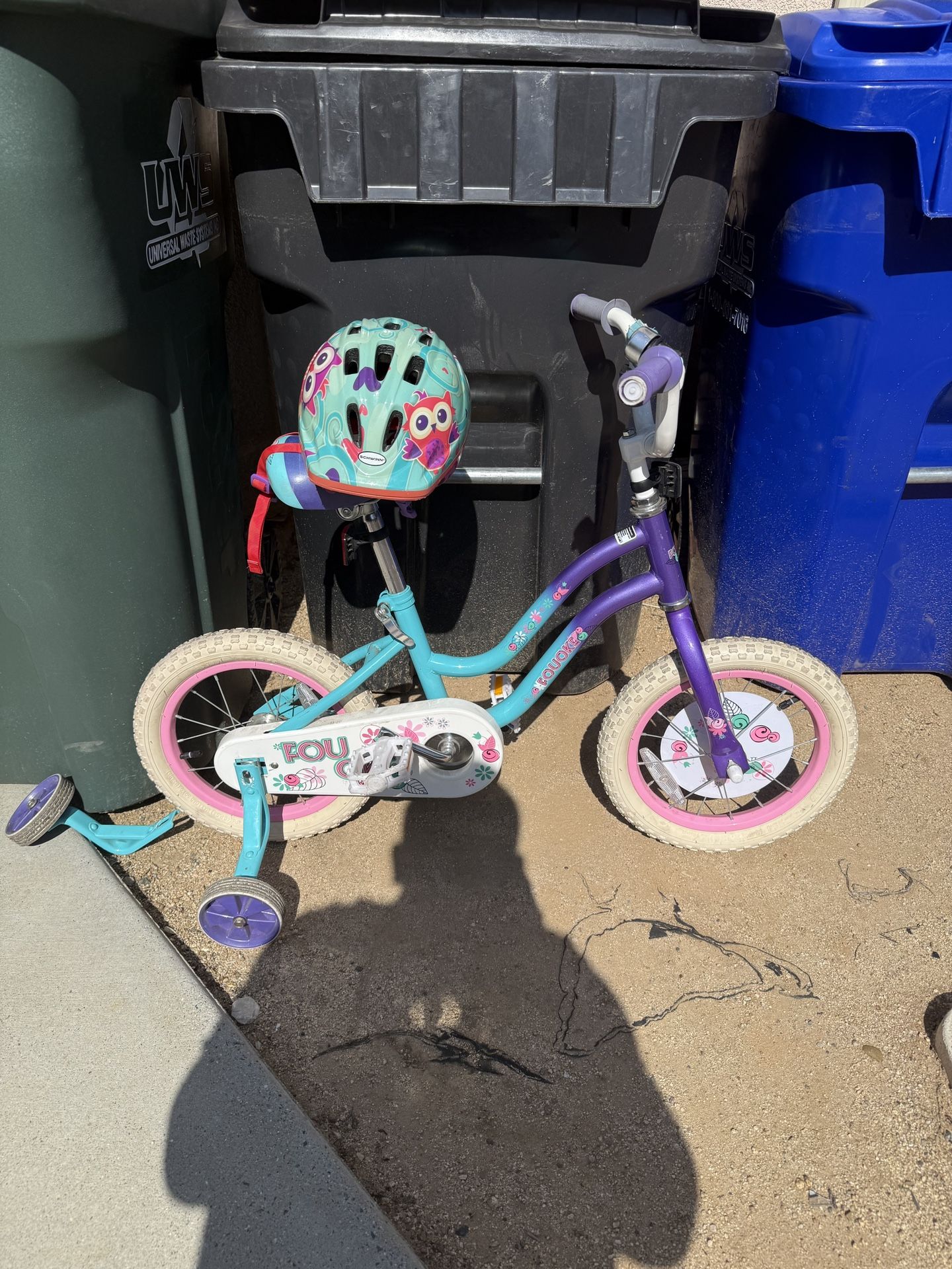Girls Bicycle and Helmet