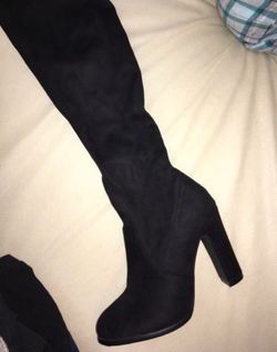 Black Thigh High Boots