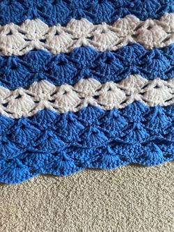 Blue/ White Afghan