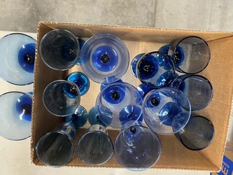 Moving sale-Blue Glassware