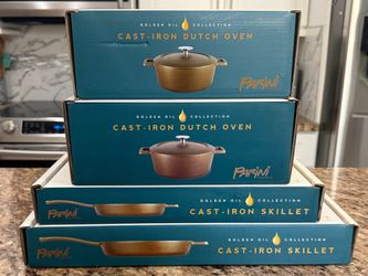 Parini Cookware Cast-Iron Golden Oil Collection 4pc Set (Brand New)