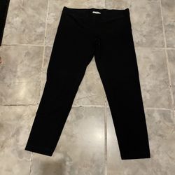 James Perse Solid Black Women’s Leggings Stretch SZ 4 Pima Cotton Lycra