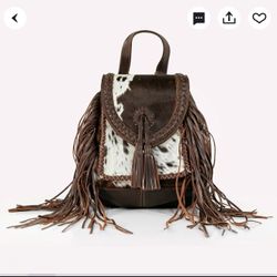 Crafted Cowhide Original Leather Fringe Backpack $190