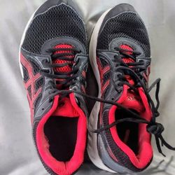 Asics Mens Athletic Jolt 2 Shoes - Black w/Red, Size 8.5, Sell 
