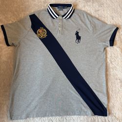 Polo Ralph Lauren Big Pony Grey Custom Slim Fit Mens Sz XXL