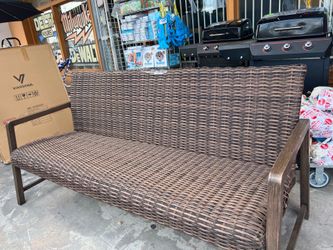 Style Selections Hambright Woven Outdoor Sofa Steel