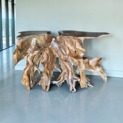 Live Edge Teak Root Console Table 48”-18”-31”
