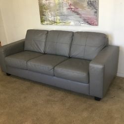 Gray Leather Couch