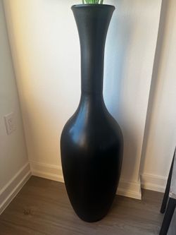 TWO GLASS VASES