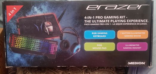 MEDION ERAZER 4 in 1 Pro Gaming Kit with Keyboard/ Mouse/ Mouse Pad and Headset