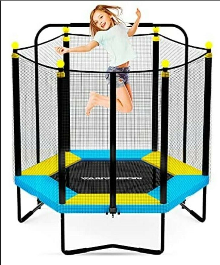 ✅ 4.5FT Kids Trampoline for Indoor Outdoor VANVUSON , Toddler Mini 4.5FT, Blue