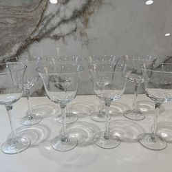 Pottery Barn Etched Wine Glasses