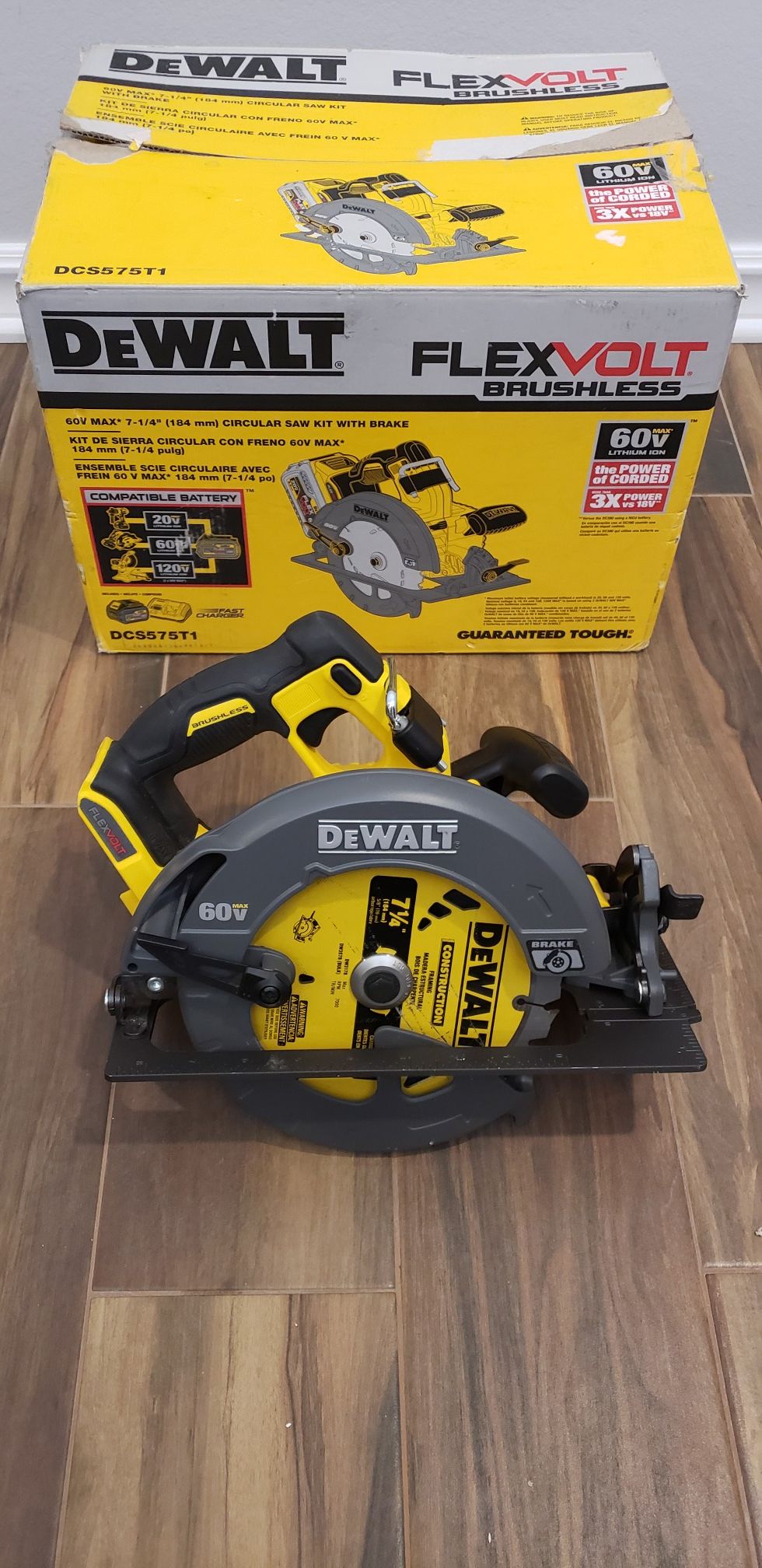 Dewalt 7-1/4 60v flexvolt circular saw