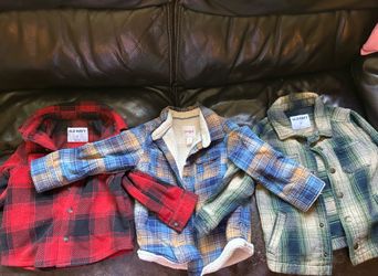 3T boy button up plaid shackets