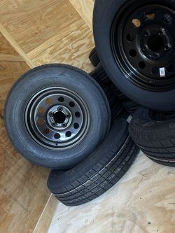 Fresh 205/75R15 Trailer Tire on 5-Lug Rim