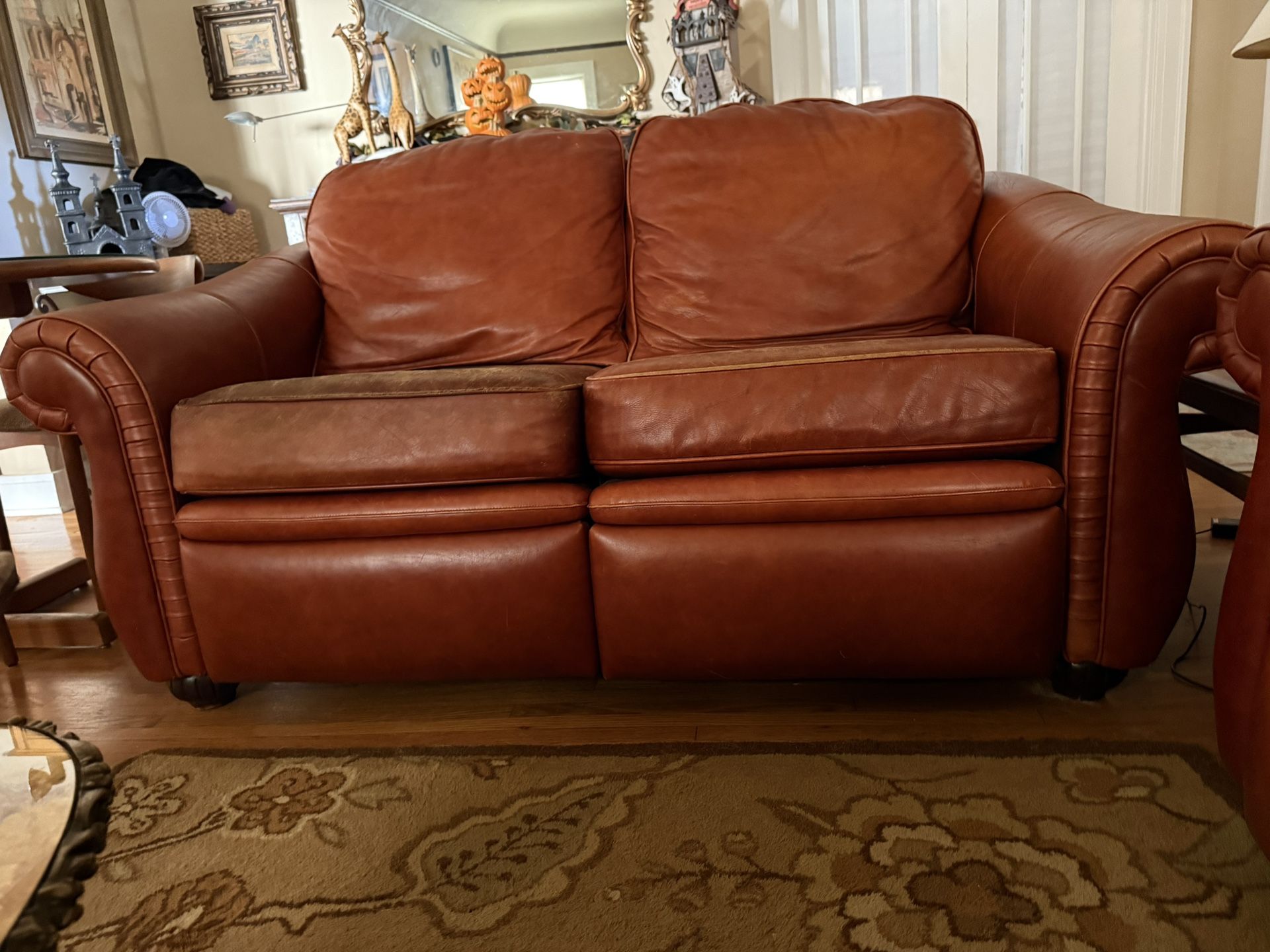 Bradington Young Leather Reclining Loveseat