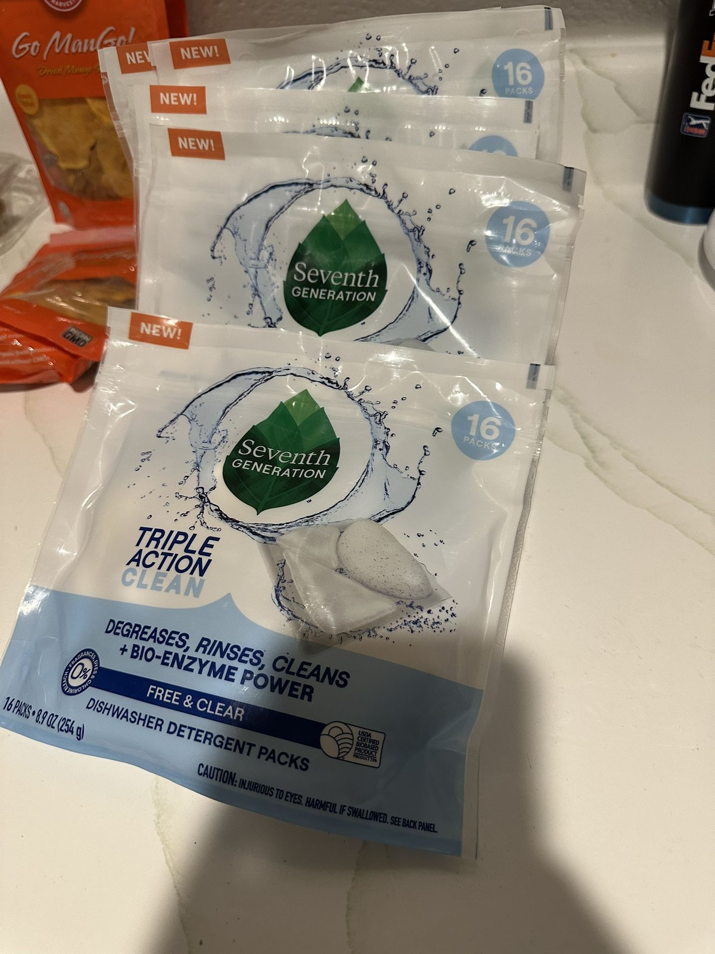 Seventh Generation Triple Action Clean Dishwasher Detergent Packets - 16ct