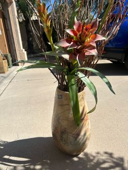 Tall Rustic Vase with willow branches - Reduced