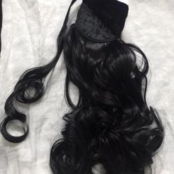 22 inch Black Ponytail Hair Extension