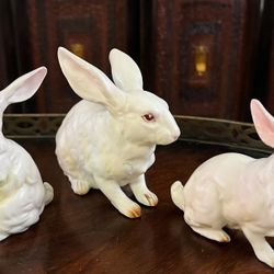 Vintage Homco Porcelain Bunny Trio 🐇 (H6660–H6680–H6681) 