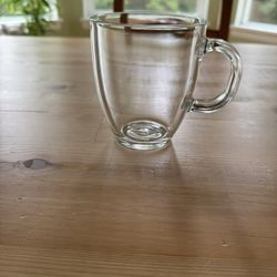 Set Of Six Clear Bodum coffee mugs