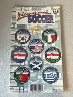 WORLD CUP International Soccer Vintage Stickers Sheet USA United States Collectors Series VI 8 Countries Sealed New