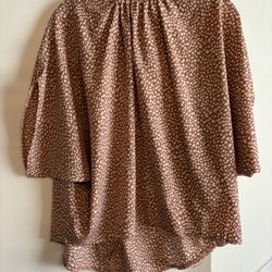 Size Small (US 4) - Patterned Blouse Ties at Neck From SHEIN