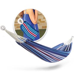 Bliss Hammocks BH-400W5CA 40" Wide Hammock w/Hand-Woven Rope Loops & Hanging Ropes, Outdoor, Patio, Backyard Durable, Cotton and Polyester Blend, 220 