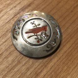 Vintage Silver Cardinal Pendant/Brooch