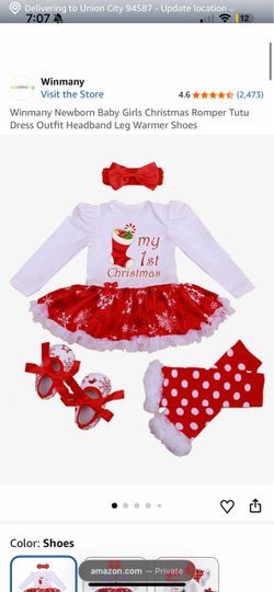 My First Christmas Baby Girl Dress Set