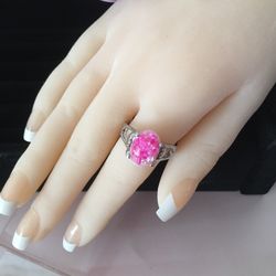 Pink Oval Ring, Size 10